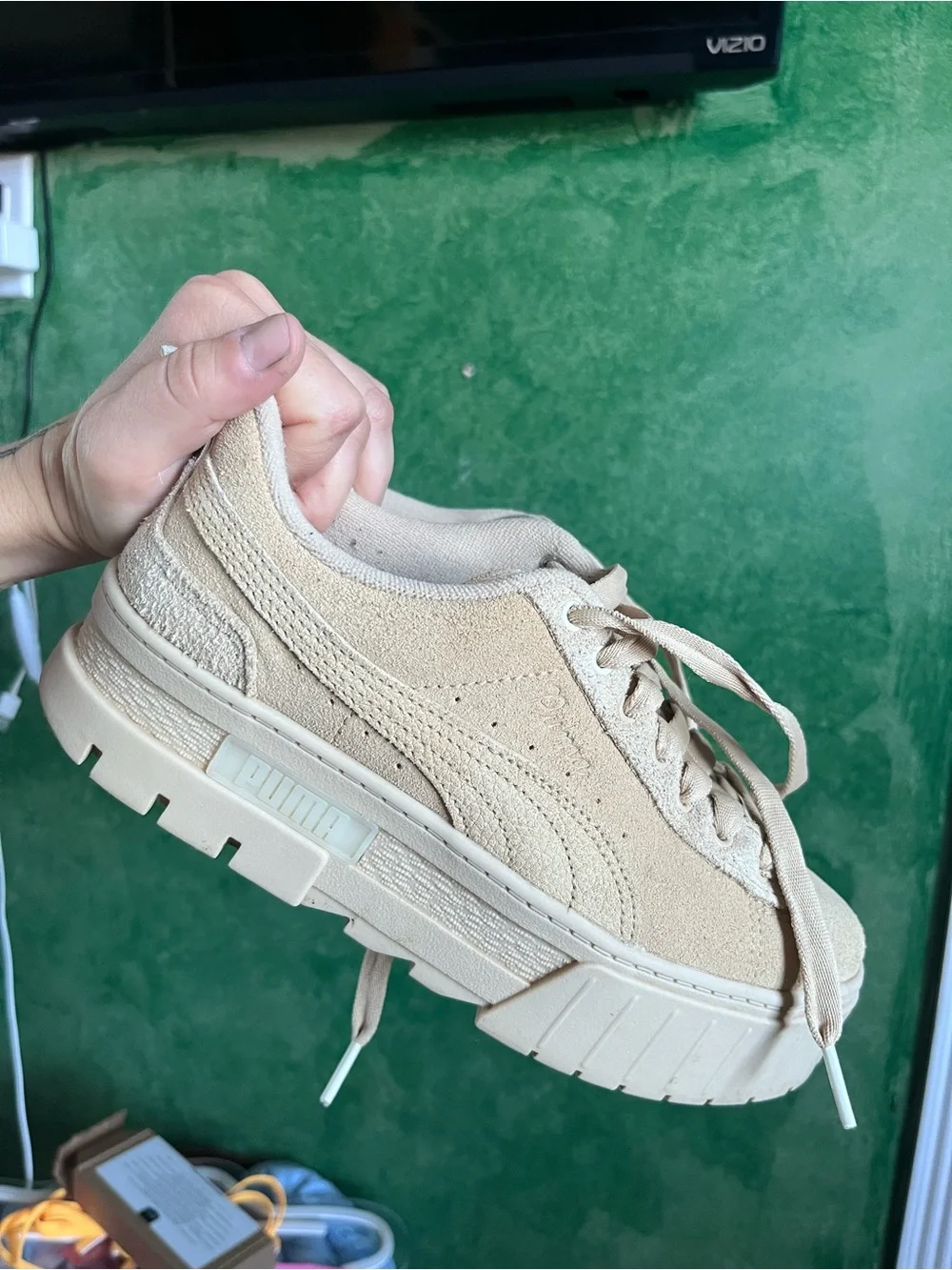 Puma Women's Suede Sneakers in Beige